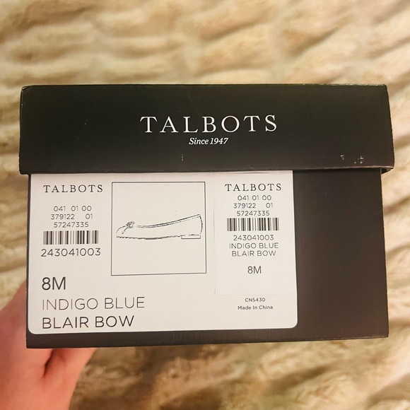 Talbots Blair Patent Leather Bow Ballet Flats - Indigo Blue - Size 8M - Picture 6 of 8